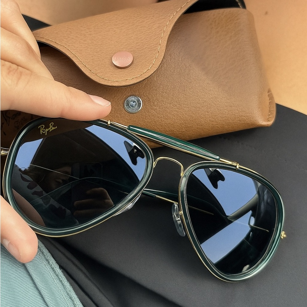 Ray-Ban Green and Gold Sunglasses